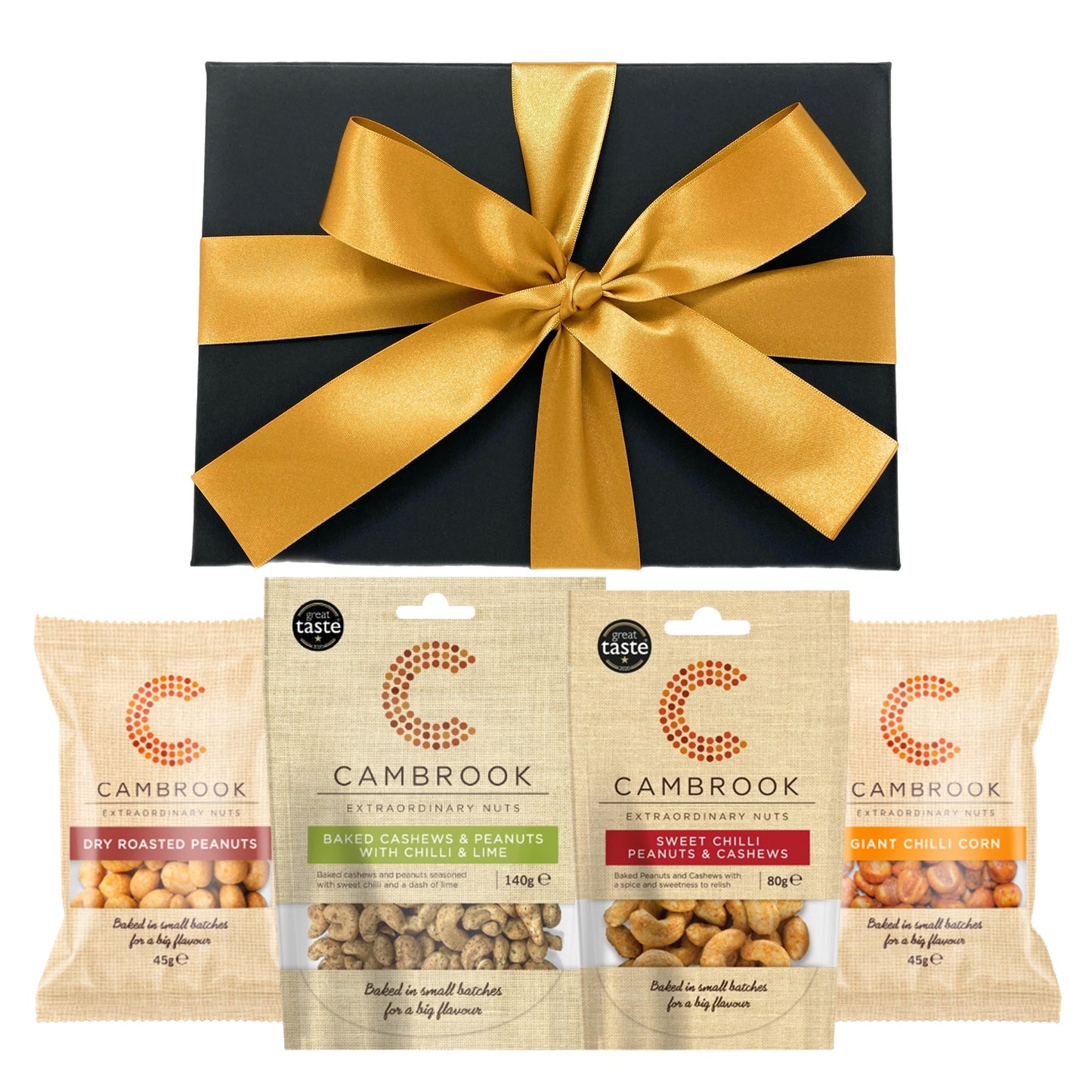 Luxury Chilli Nuts Hamper, Sweet Chilli Peanuts, Chilli & Lime Cashews, Hickory Smoke Almonds