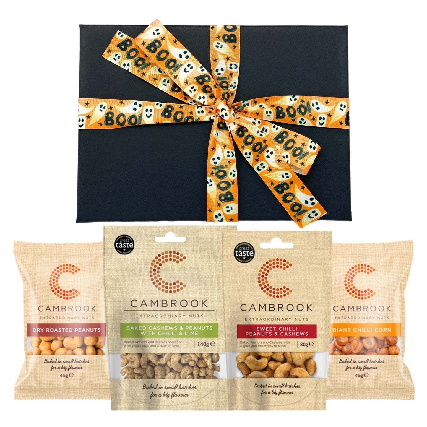 Luxury Chilli Nuts Hamper, Sweet Chilli Peanuts, Chilli & Lime Cashews, Hickory Smoke Almonds