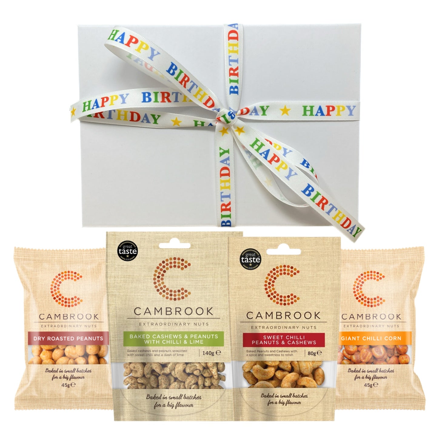 Luxury Chilli Nuts Hamper, Sweet Chilli Peanuts, Chilli & Lime Cashews, Hickory Smoke Almonds